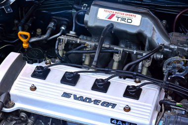 PASIG, PH - 13 Mayıs - Toyota Motoru 13 Mayıs 2018 tarihinde Pasig, Filipinler 'de Hot Import Nights araba fuarında.