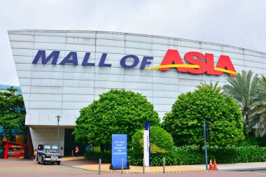 Pasay, PH - 15 Temmuz - 15 Temmuz 2018 'de Pasay, Filipinler' deki Asya AVM AVM AVM ön cephesi. Shoemart (SM), Filipinler 'de bir alışveriş merkezi zinciri..