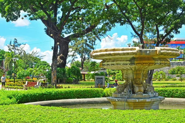 Cebu Czerwiec Fontanna Wodna Plaza Independencia Czerwca 2017 Cebu Filipinach — Zdjęcie stockowe