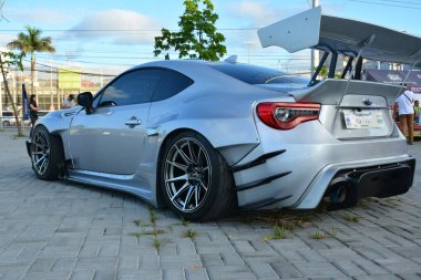 RIZAL, PH - 11 Şubat - Doğu Otomobil Fuarı 'nda Subaru brz 11 Şubat 2019 Taytay, Rizal, Filipinler.