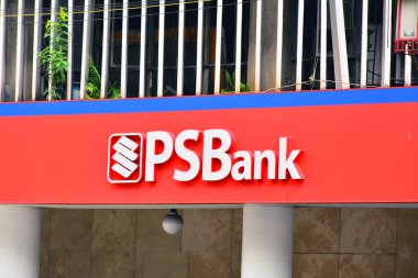 MANILA, PH - OCT 7 - PSbank cephe ve tabela 7 Ekim 2017, Manila, Filipinler.