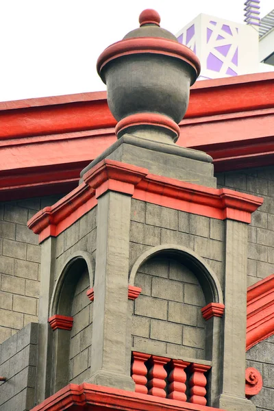 Manila Oct Binondo Church Details Facade 2017 필리핀 마닐라 — 스톡 사진