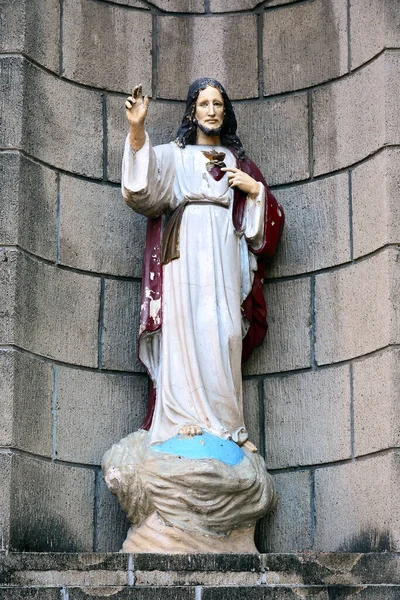 Manila Ktz Posąg Jezusa Parafii Santo Nino Tondo Października 2017 — Zdjęcie stockowe