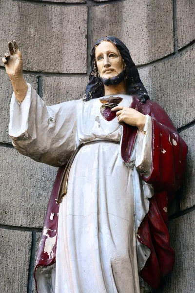 Manila Ktz Posąg Jezusa Parafii Santo Nino Tondo Października 2017 — Zdjęcie stockowe