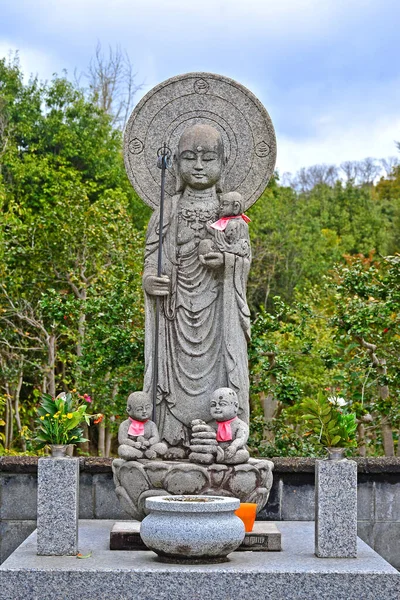 Kyoto Abril Talla Una Estatua Piedra Buda Japonés Abril 2017 —  Fotos de Stock