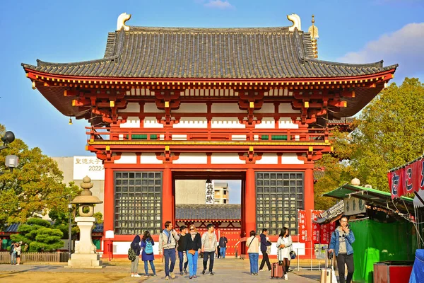 Квітня 2017 Року Осаці Японія Фасад Входу Храму Шітенноджі — стокове фото
