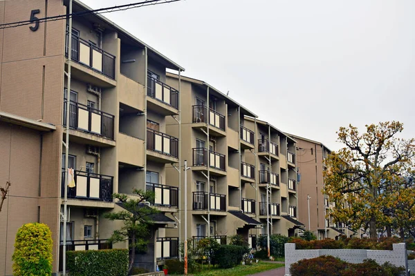 Kyoto Április Modern Japán Apartman Homlokzat Április 2017 Kiotóban Japánban — Stock Fotó