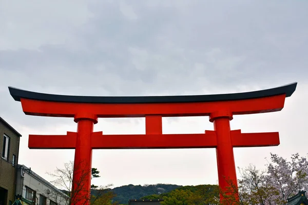 Kyoto Abril Santuário Fushimi Inari Taisha Portão Japonês Torii Abril — Fotografia de Stock