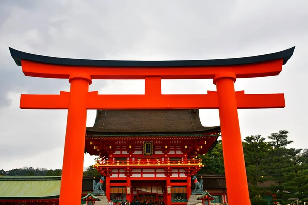 Kyoto Abril Santuário Fushimi Inari Taisha Portão Japonês Torii Abril — Fotografia de Stock