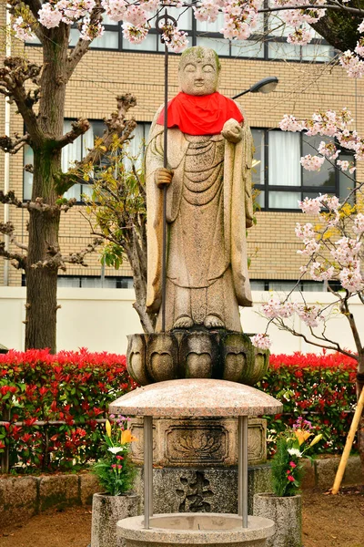 Osaka April Shitennoji Tempel Monnik Standbeeld April 2017 Osaka Japan — Stockfoto