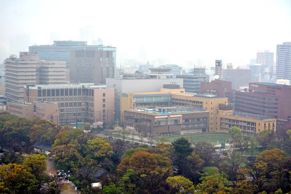 Osaka April Επισκόπηση Της Πόλης Της Οσάκα Κατά Διάρκεια Της — Φωτογραφία Αρχείου
