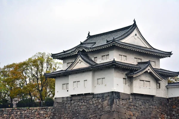 Osaka Abril Torre Parede Castelo Osaka Abril 2017 Osaka Japão — Fotografia de Stock