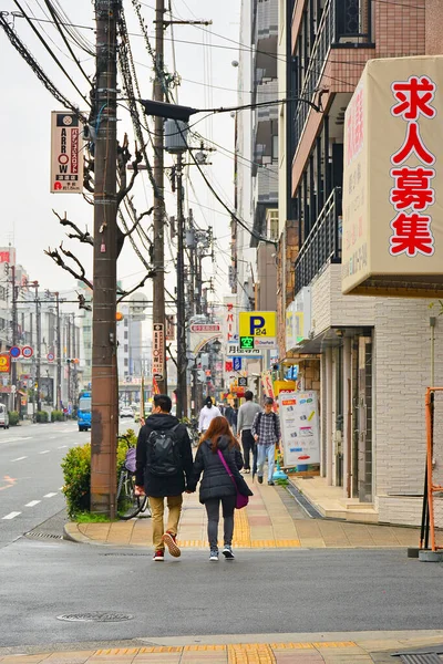 エイプリル7 2017年4月7日 大阪で日本側ウォークストリート — ストック写真