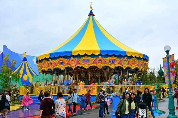 Osaka April Sesame Street Theme Carousel Ride Universal Studios Japan — Stock Photo, Image