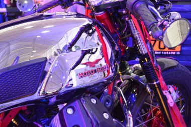 PASIG, PH - 9 Mart - Moto Guzzi v7 yarış motosikleti Ride Ph motosiklet gösterisi 9 Mart 2019 Pasig, Filipinler.