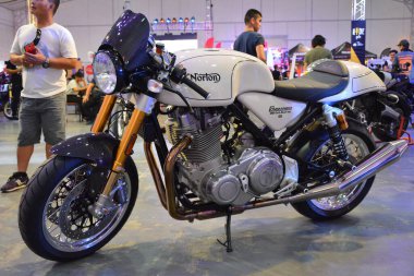 PASIG, PH - 9 Mart - Norton komando 961 kafe yarış motosikleti Ride Ph motosiklet gösterisi 9 Mart 2019 Pasig, Filipinler.