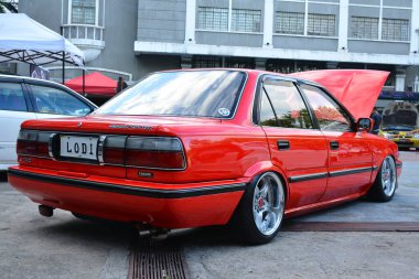 MANILA, PH - NOVEMBER 10 - Toyota corolla 10 Kasım 2018 tarihinde Manila, Filipinler 'de TransKnight nakliye fuarında.