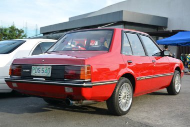 PASIG, PH - NOV 17 - Mitsubishi Lancer 17 Kasım 2018 tarihinde Pasig, Filipinler 'de Vapin Wheels araba fuarında.