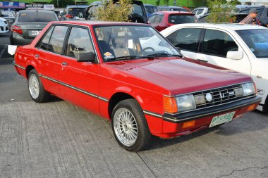 PASIG, PH - NOV 17 - Mitsubishi Lancer 17 Kasım 2018 tarihinde Pasig, Filipinler 'de Vapin Wheels araba fuarında.