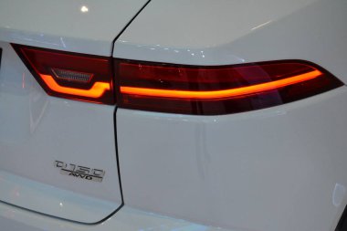 PAsay, PH - OCT 27 - Jaguar e pace SUV Fren lambası 27 Ekim 2018 tarihinde Filipin Uluslararası Otomobil Fuarı 'nda, Pasay, Filipinler.