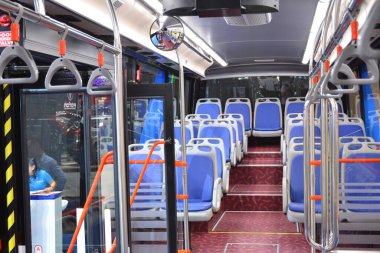 PAsay, PH - OCT 27 - CMANC bs 120 'ler 27 Ekim 2018' de Filipin Uluslararası Otomobil Fuarı 'nda iç koltuklar.