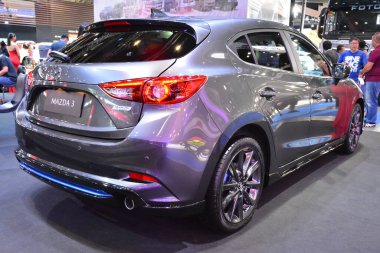 PAsay, PH - OCT 27 - Mazda 3 Filipin Uluslararası Otomobil Fuarı 27 Ekim 2018 Pasay, Filipinler.