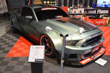 PAsay, PH - 25 Mayıs - Ford Mustang 25 Mayıs 2019 tarihinde Pasay, Filipinler 'de Trans Spor Fuarı' nda.