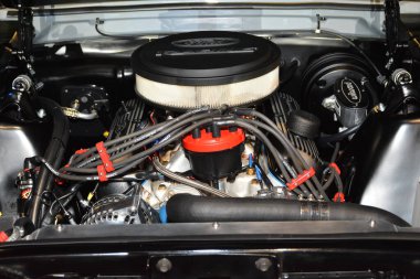 PAsay, PH - 25 Mayıs - 1965 Ford Mustang Fastback motor 25 Mayıs 2019 tarihinde Pasay, Filipinler 'de Trans Sport Show' da.