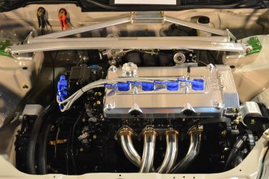 PAsay, PH - 25 Mayıs - Honda sivil motor 25 Mayıs 2019 tarihinde Pasay, Filipinler 'de Trans Spor Fuarı' nda.