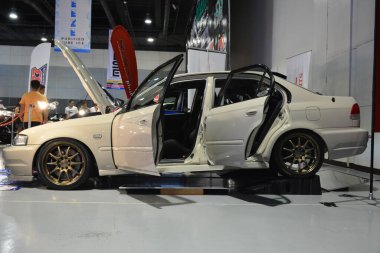 PAsay, PH - 25 Mayıs - Honda Civic 25 Mayıs 2019 tarihinde Pasay, Filipinler 'de Trans Spor Fuarında.