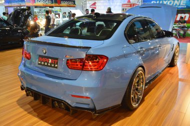 Pasay, PH - 25 Mayıs - BMW m3 25 Mayıs 2019 tarihinde Pasay, Filipinler 'de Trans Spor Fuarı' nda.