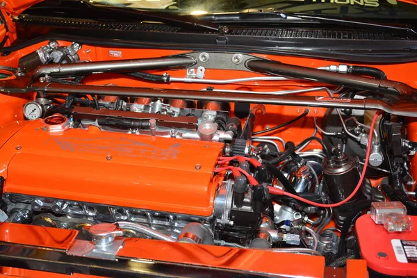 Pasay Мая Toyota Corolla Motor Engine 25Th Trans Sport Show — стоковое фото