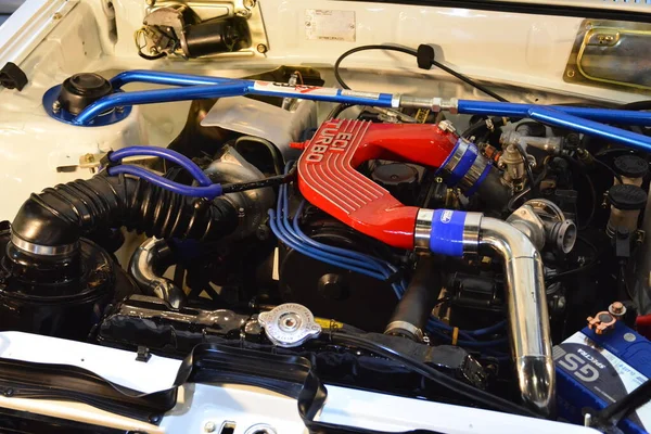 Pasay Мая Mitsubishi Lancer Двигатель Выставке Trans Sport Show Мая — стоковое фото