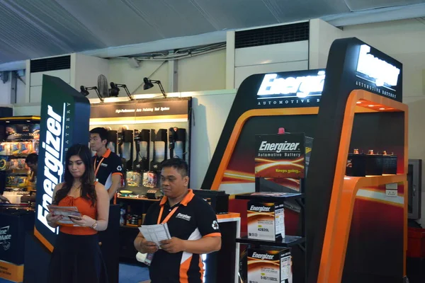 Pasay Apr Cabine Bateria Carro Energizer Manila International Auto Show — Fotografia de Stock