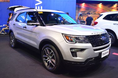 Pasay, PH - APR 7 - Ford Explorer Manila Uluslararası Otomobil Fuarı 'nda 7 Nisan 2019, Pasay, Filipinler.