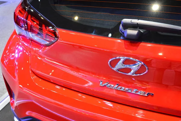 Pasay Apr Hyundai Veloster Turbo Międzynarodowej Wystawie Samochodowej Manili Kwietnia — Zdjęcie stockowe