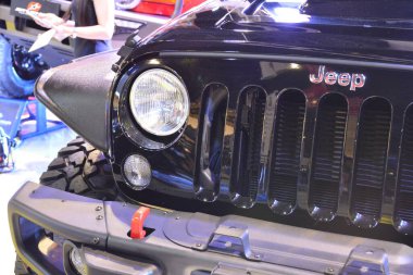 Pasay, PH - 30 Kasım 2018, Pasay, Filipinler 'de Manila Oto Salon araba fuarında Jeep kovboyu rubicon.