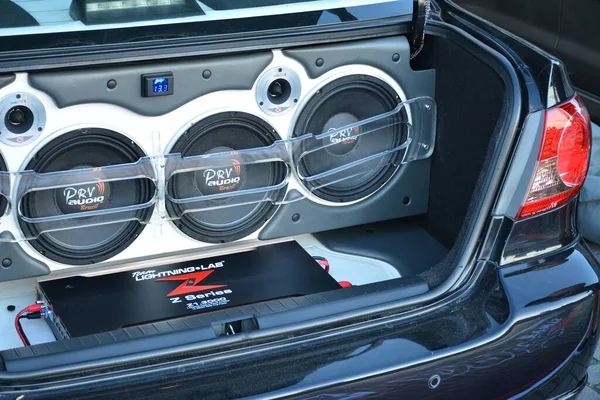 Pasay Dec Toyota Corolla Звуковой Системой Выставке Bumper Bumper Декабря — стоковое фото