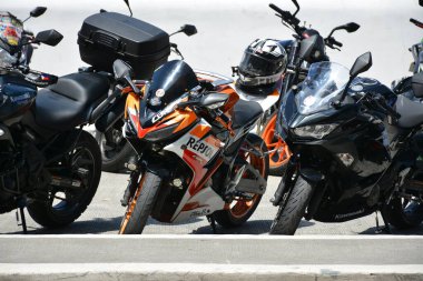 PAsay, PH - 24 MAR - Honda Cbr 150r 24 Mart 2019 tarihinde Pasay, Filipinler 'de gerçekleştirilen İç Yarış Motosiklet Festivali ve Ticaret Fuarı' nda.