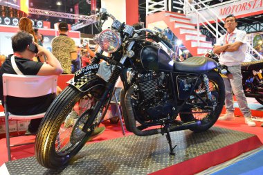 Pasay, PH - MAR 24 - 24 Mart 2019 tarihinde Filipinler 'in Pasay kentinde gerçekleştirilen Inside Racing Motor Festivali ve Ticaret Fuarında motosiklet.