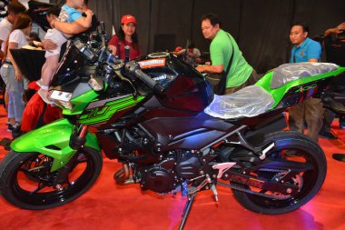 PASAY, PH - MAR 24 - Kawasaki ninja 400 motorcycle at Inside Racing Motor Bike Festival and Trade Show on March 24, 2019 in Pasay, Philippines. clipart