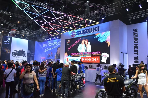 Pasay Mar Suzuki Motosiklet Tabelası Standı Mart 2019 Tarihinde Pasay — Stok fotoğraf