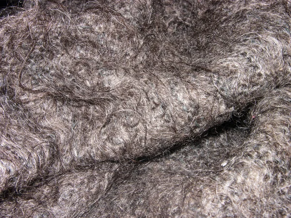 Old worn shawl from the wool of goats of the steppe, made by hand knitting, handmade.   Macro, narrow focus.