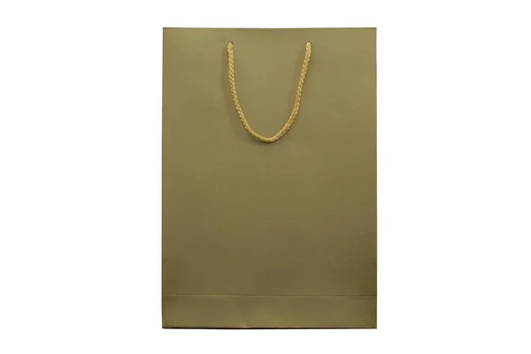 İzole edilmiş arka planda boş bir alışveriş çantası modeli. Moda reklamı — Stok fotoğraf