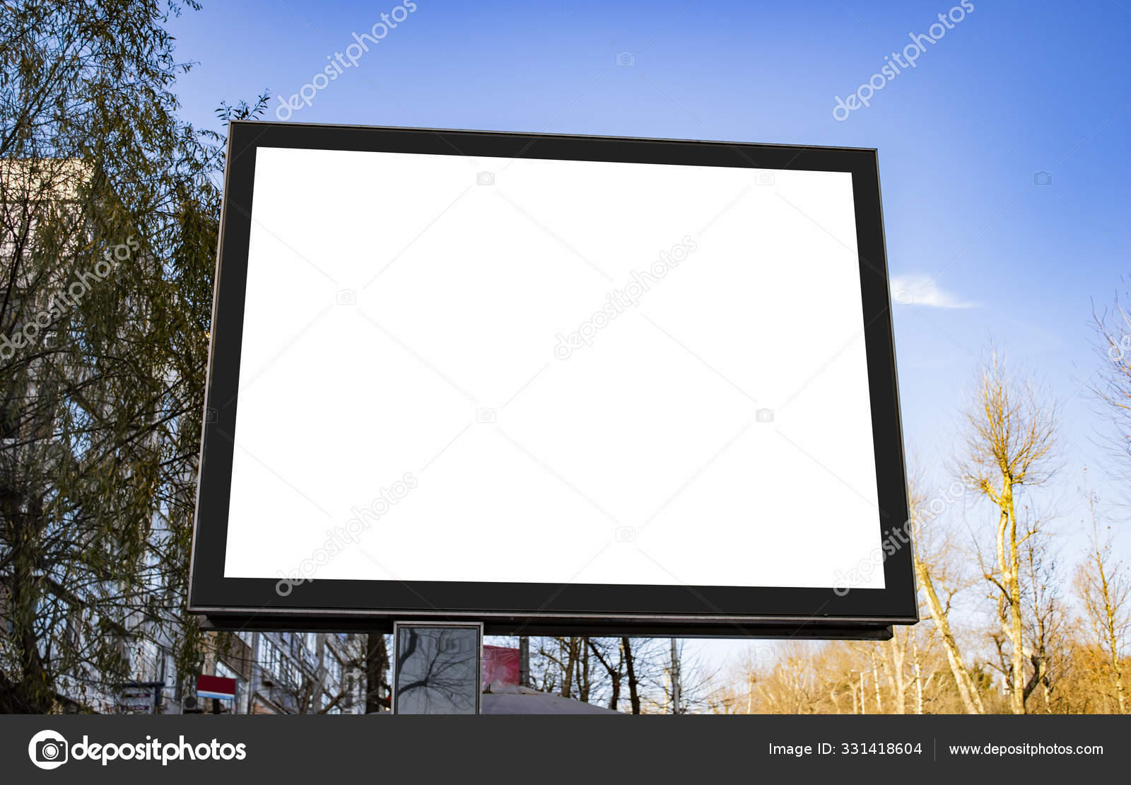 Download Billboard Blank Mockup Template Empty Frame Logo Text Exterior Street Stock Photo C Mertkantekin 331418604 PSD Mockup Templates