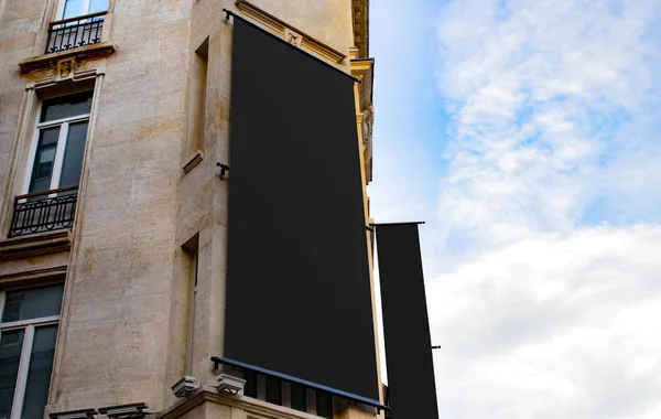 Billboard Blank Mockup Template Empty Frame Logo Text Exterior Street — Stock Photo, Image