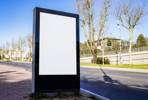 Billboard Blank Mockup Sjabloon Leeg Frame Voor Logo Tekst Exterieur — Stockfoto