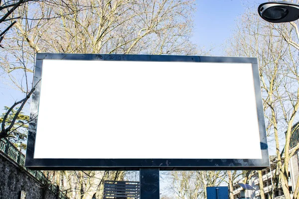 Billboard Blank Mockup Sjabloon Leeg Frame Voor Logo Tekst Exterieur — Stockfoto
