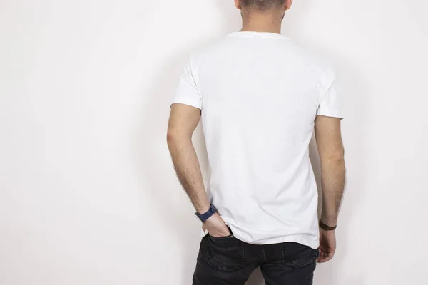 Modello di t-shirt e modello su sfondo isolato per stilista di moda e tessile — Foto Stock