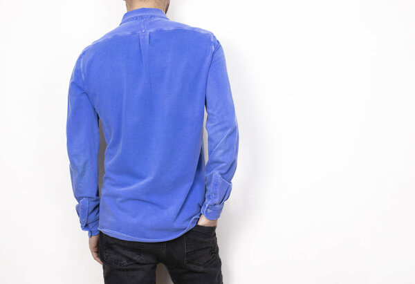 long sleeve shirt over male model, isolated background